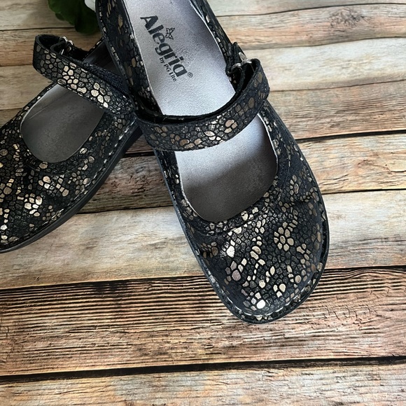 Alegria Leather Metallic Mosaic Mary Janes BEL-780 Size EU 38 US 8 - Picture 2 of 10